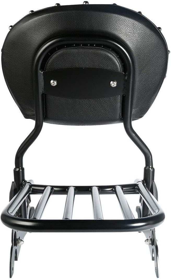 Green-L 12" Sissy Bar with Backrest Pad & Luggage Rack Fit for Indian Dark Horse 2016-2018 Chief Classic 2014-2018