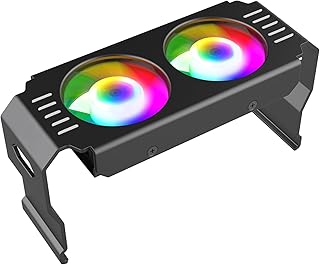 Computer Memory Ram Radiator Aluminum Heatsink ram Cooler Fan with Dual 50mm 4Pin PWM &5V 3PIN ARGB ram Cooling Fan for Memory Module Cooling Solution (Black)