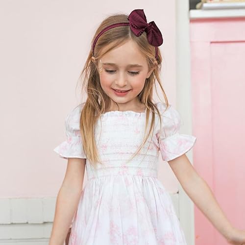 Miniatura 8 de DEEKA Juego de accesorios para el cabello de uniforme burdeos, 15 piezas, lazos para el pelo, pinzas para el cabello, diadema, lazos para el cabello