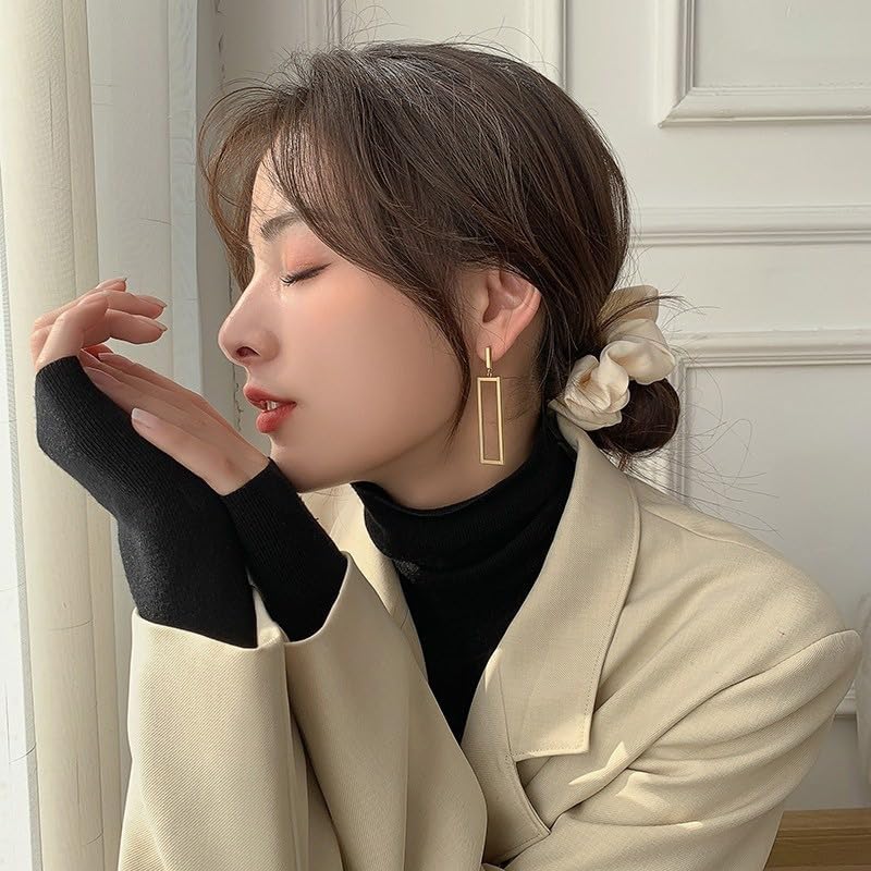 Gold/Silver/Black Fashion Prom Jewelry Rectangle Geometric Drop Dangle Earrings for Women - Image 3