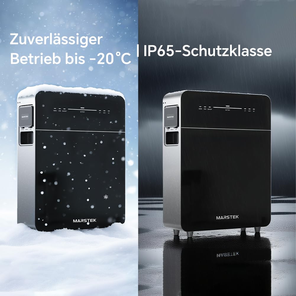 Marstek Venus E 3.0 Balkonkraftwerk mit Speicher: AC Gekoppeltes Energiespeichersystem mit Zähler, 0% MwSt, 5.12kWh LFP, 2,5kW PV-Eingangsleistung/Ausgang, Erweiterung bis zu 15,36kWh, Plug&Play