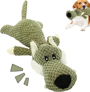 SKIPTHYBER Wolf Hundespielzeug, Unzerstörbares Hunde Spielzeug, Plüschtier für Hunde, Quietschspielzeug Hundespielzeug Kuscheltier, Anti-Stress-Spielzeug zur Beruhigung und Unterhaltung product image