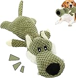 SKIPTHYBER Wolf Hundespielzeug, Unzerstörbares Hunde Spielzeug, Plüschtier für Hunde, Quietschspielzeug Hundespielzeug Kuscheltier, Anti-Stress-Spielzeug zur Beruhigung und Unterhaltung