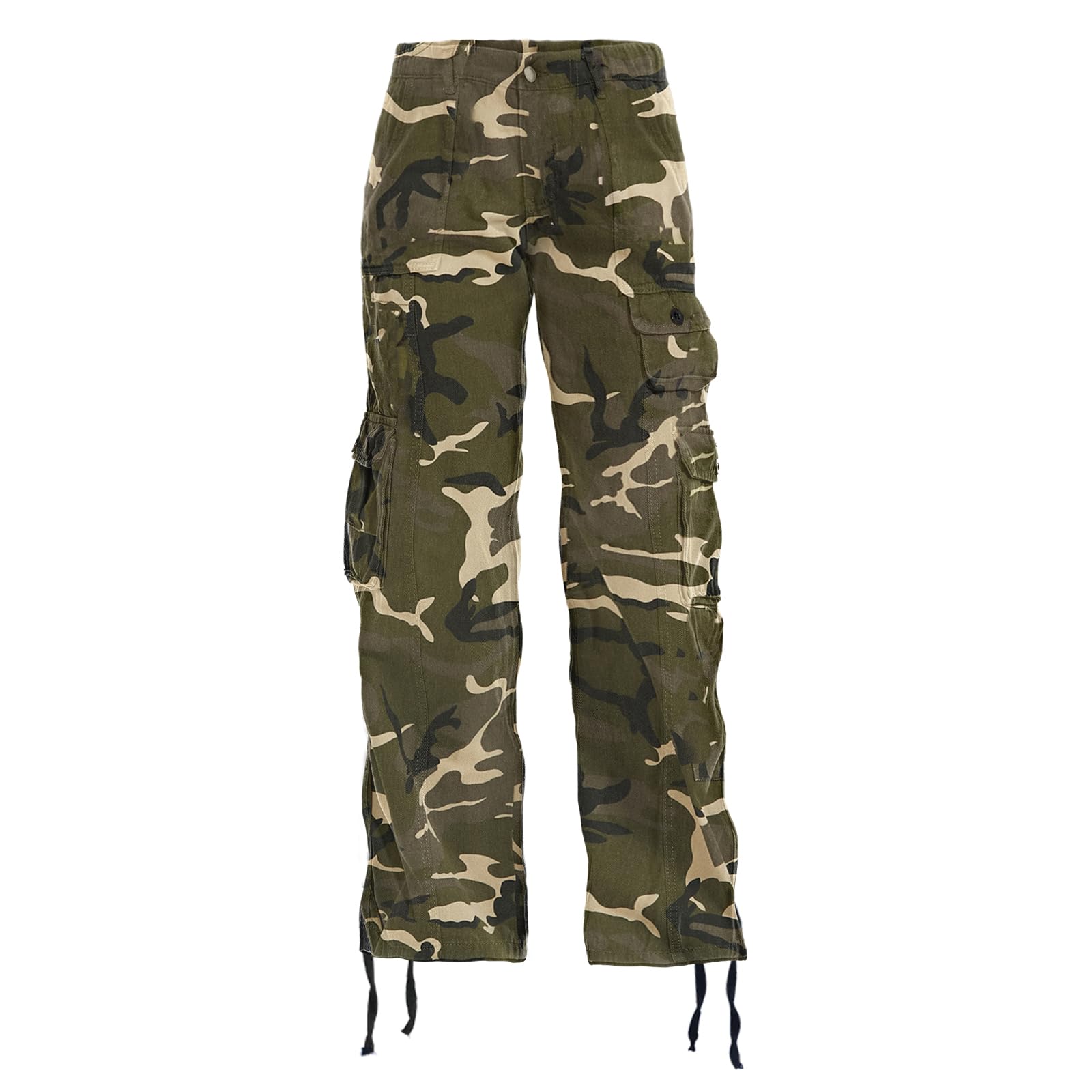 Women's Hiking Cargo Pants Joggers Cotton Casual Military Army Combat Work Pants with 7 Pockets X-Large Camo