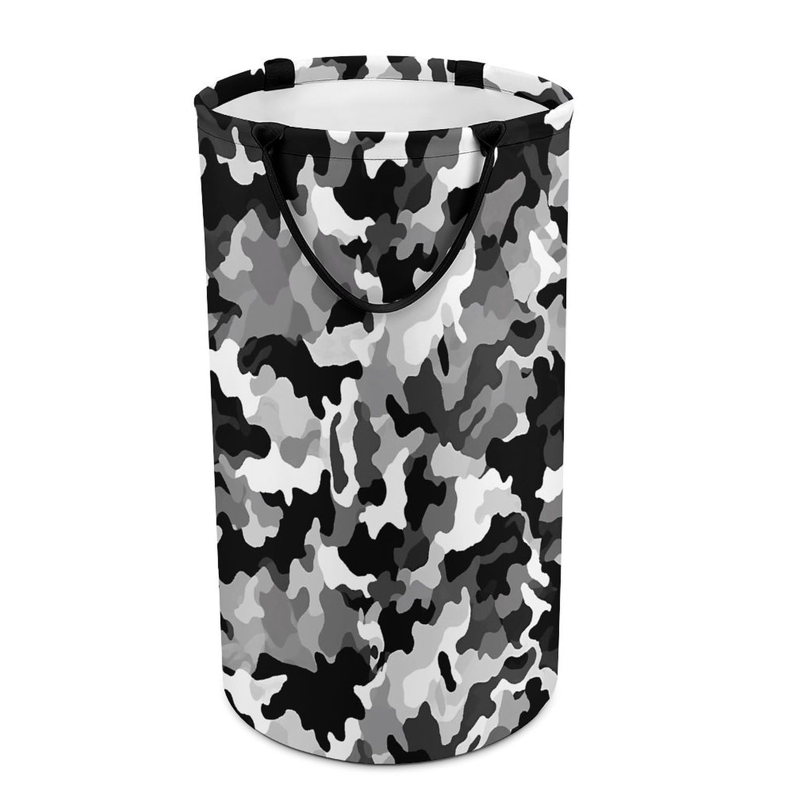 Black Grey White Camo Dirty Clothes Basket Large Capacity Laundry Basket Freestanding Laundrys Hampers Tall Collapsible Clothes Hamper for Blankets Toys