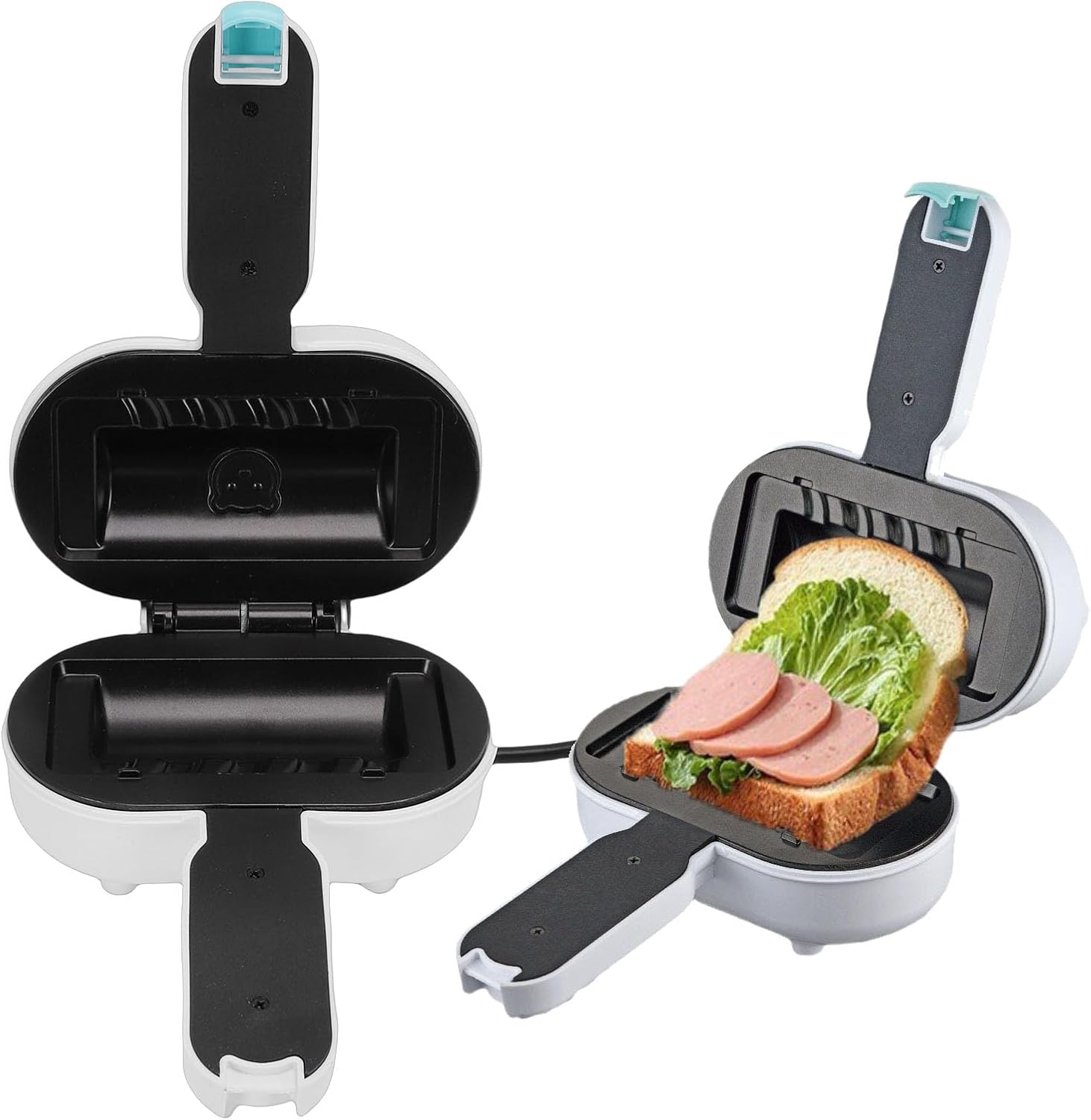 Pssopp 3 in 1 Panini Press, Non Stick Coating Safe and Reliable Multifunctional Sandwich Maker for Kitchen Breakfast Making (US Plug)