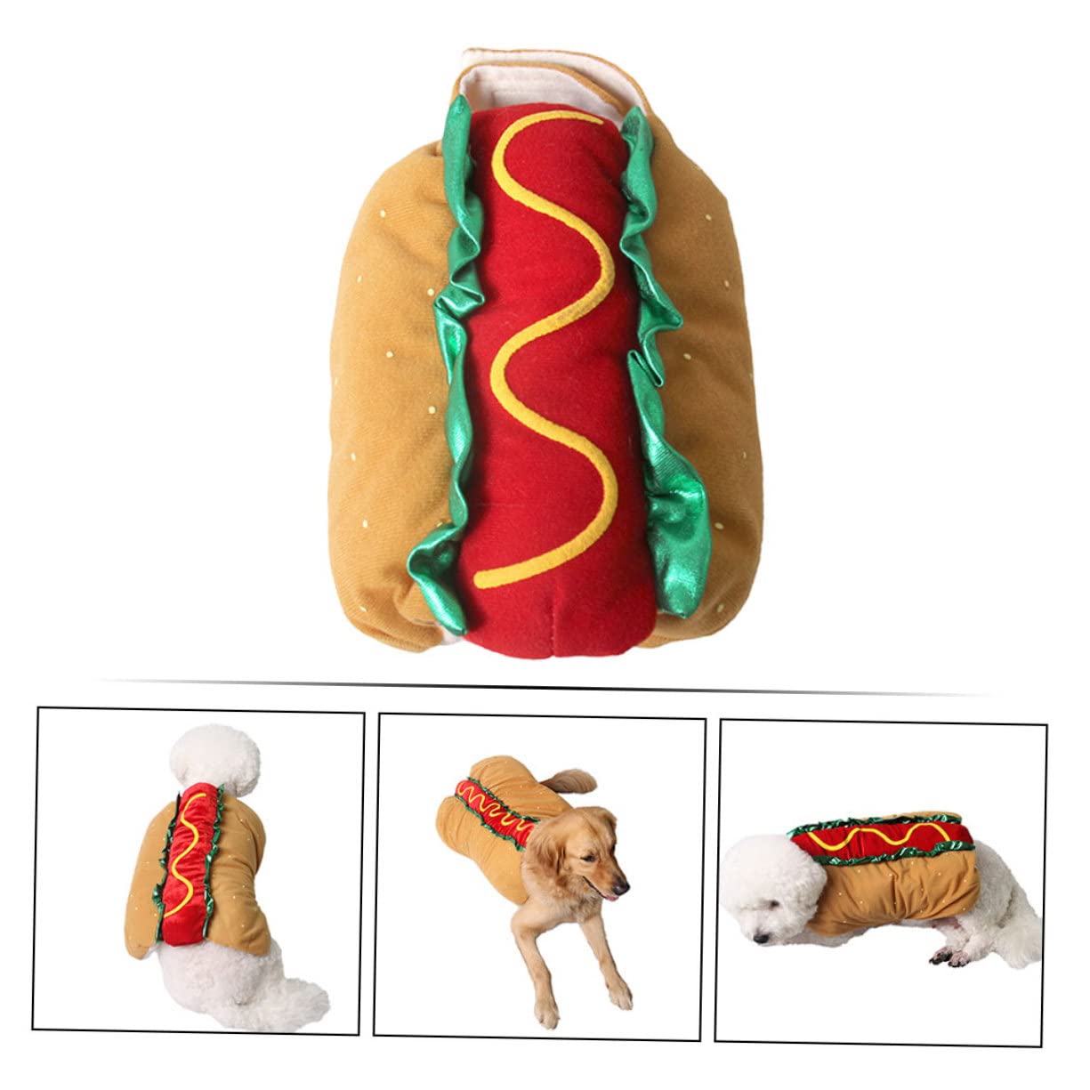 INOOMP Indumento Xxl Per Cani E Gatti Abbigliamento Natalizio Costume Da Hot Dog Per Feste Di Halloween