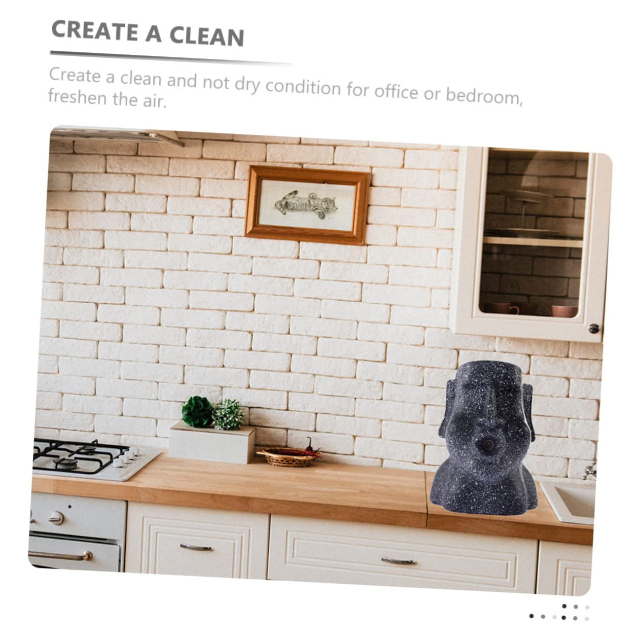 BESTYASH 2 Set Umidificatore e Diffusore Decorativo Moai e Ufficio Design Chic e Capacità Pietra