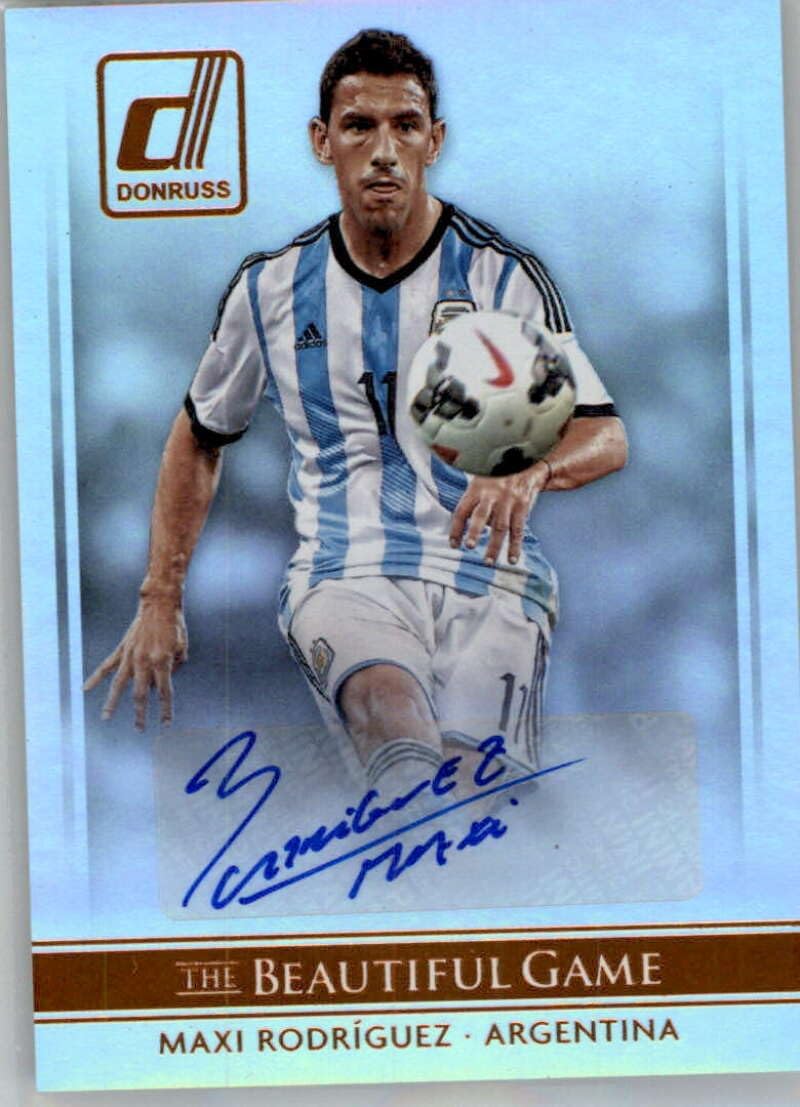 2015 Donruss The Beautiful Game Signatures #50 Maxi Rodriguez Auto Autograph Argentina Official Soccer Autograph Card in Raw (NM or Better) Condition