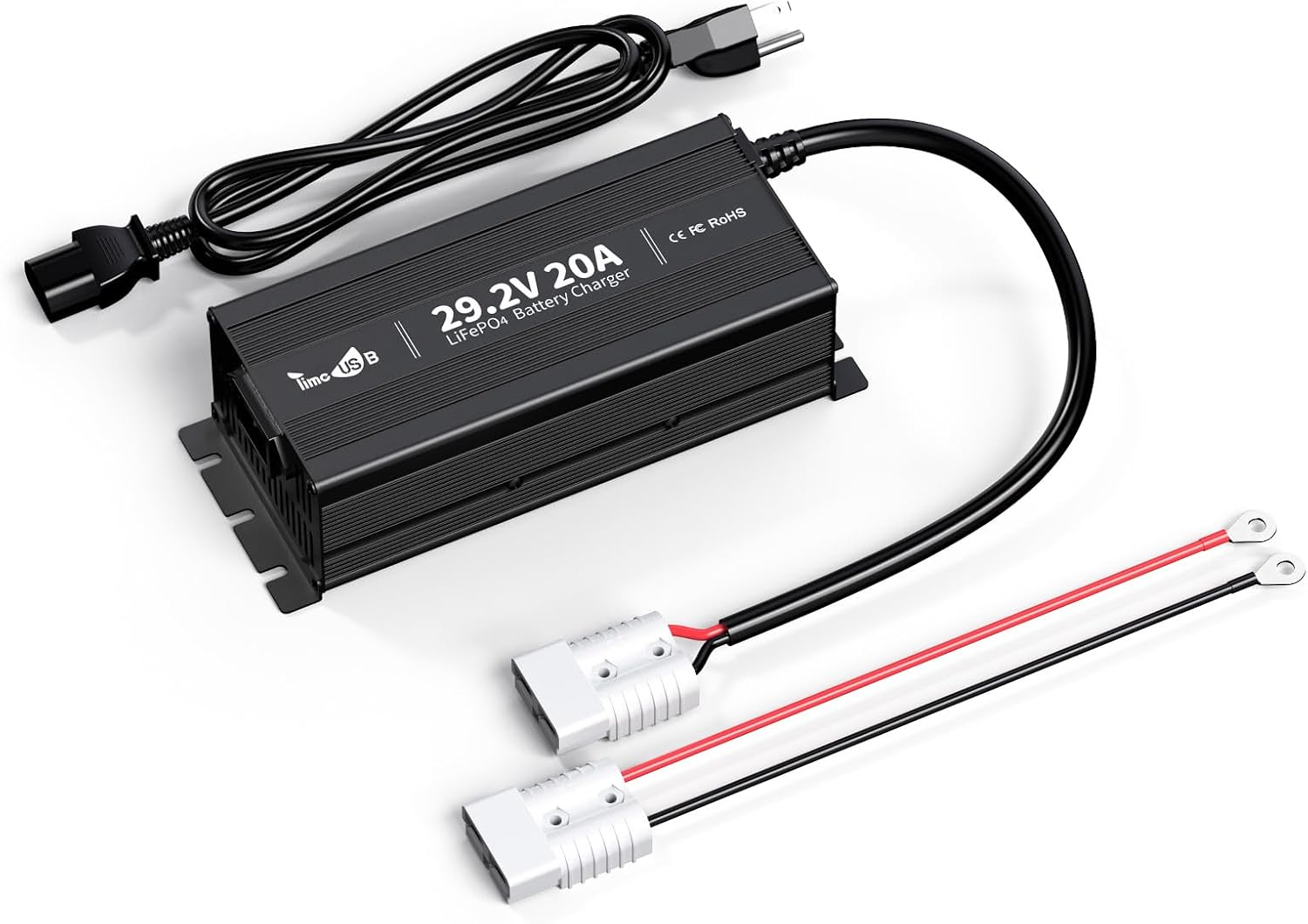 Timeusb 24V 20A Mini LiFePO4 Lithium Battery Charger with LED Indicators