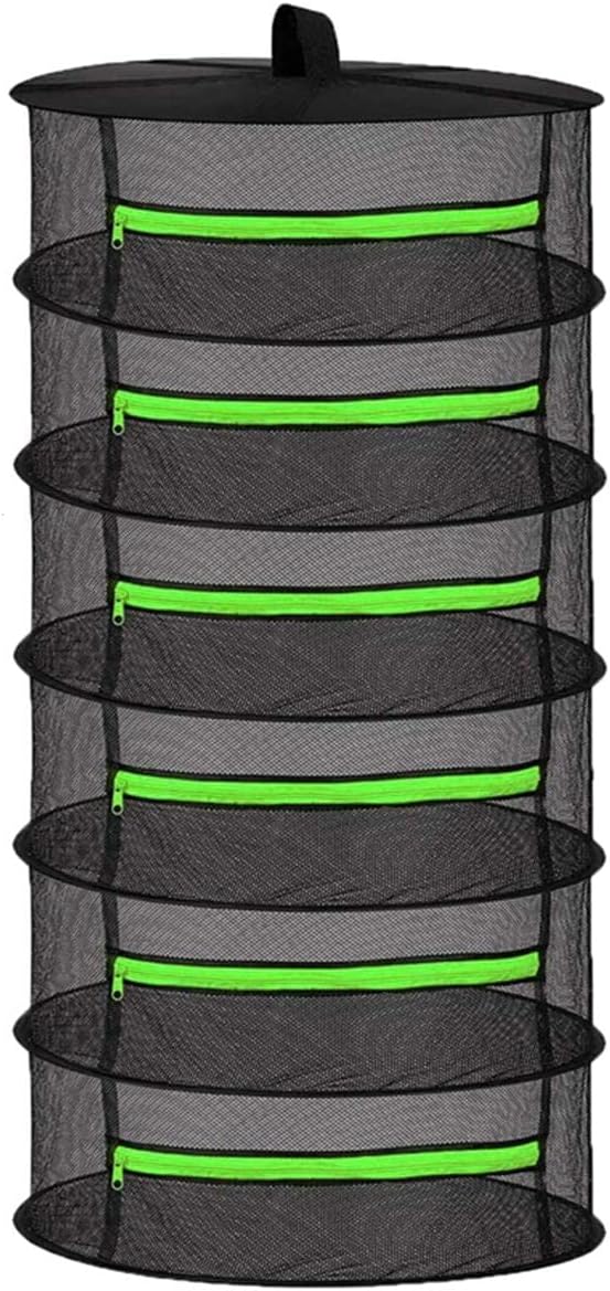 HYDGOOHO Layer 2ft Herb Drying Rack Net Mesh with Green Zippers Hydroponics,Bonus