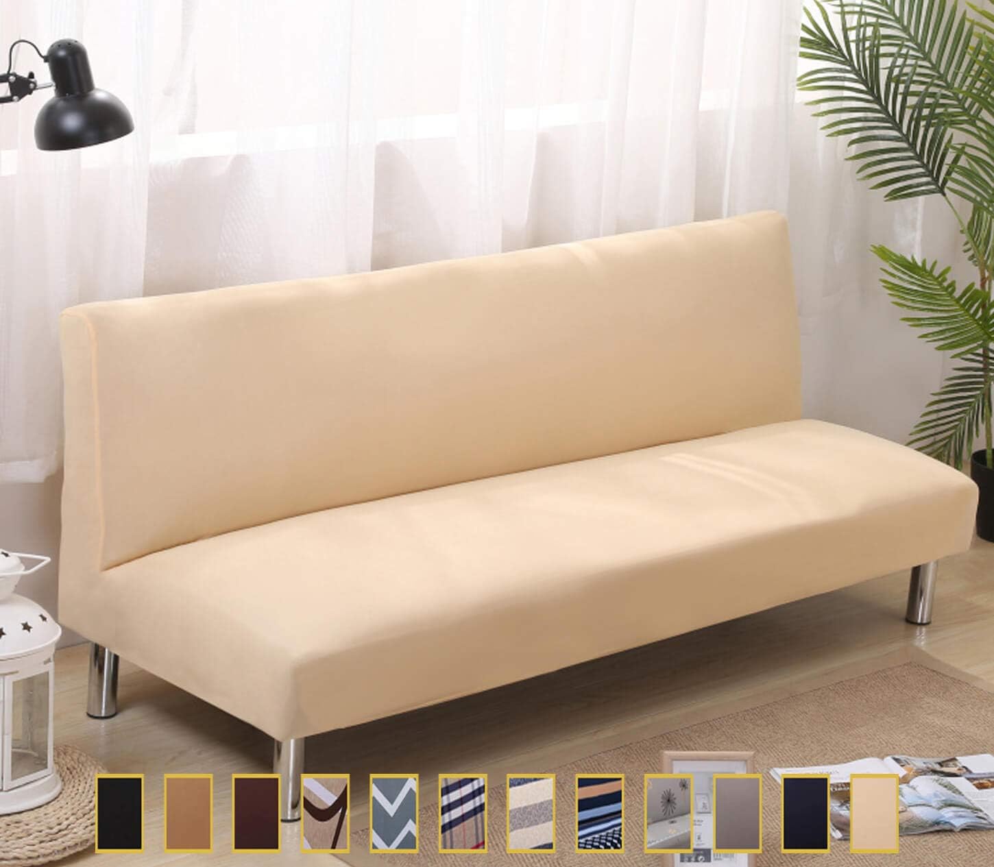 Stretch Sofa Slipcover Armless - Spandex Anti-Slip Soft Couch Sofa Cover, Washable Furniture Protector with Elastic Bottom for Kids, Pets