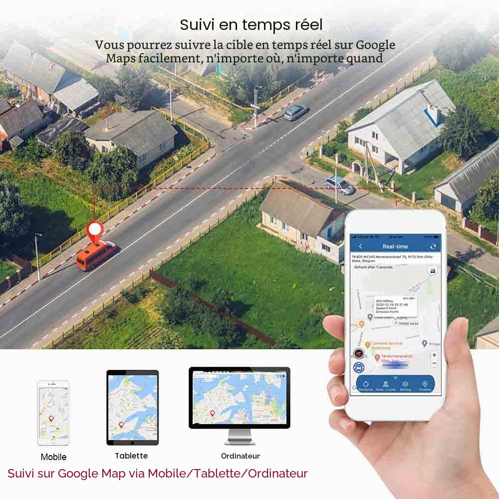 4G Tracker GPS 20000Mah TK905Pro Traceur GPS Voiture 240 Jours de Veille Localisation en Temps Réel avec Aimant Puissant Traqueur Portable Étanche Géolocalisation Alertes de Vibration SMS/APP/Web
