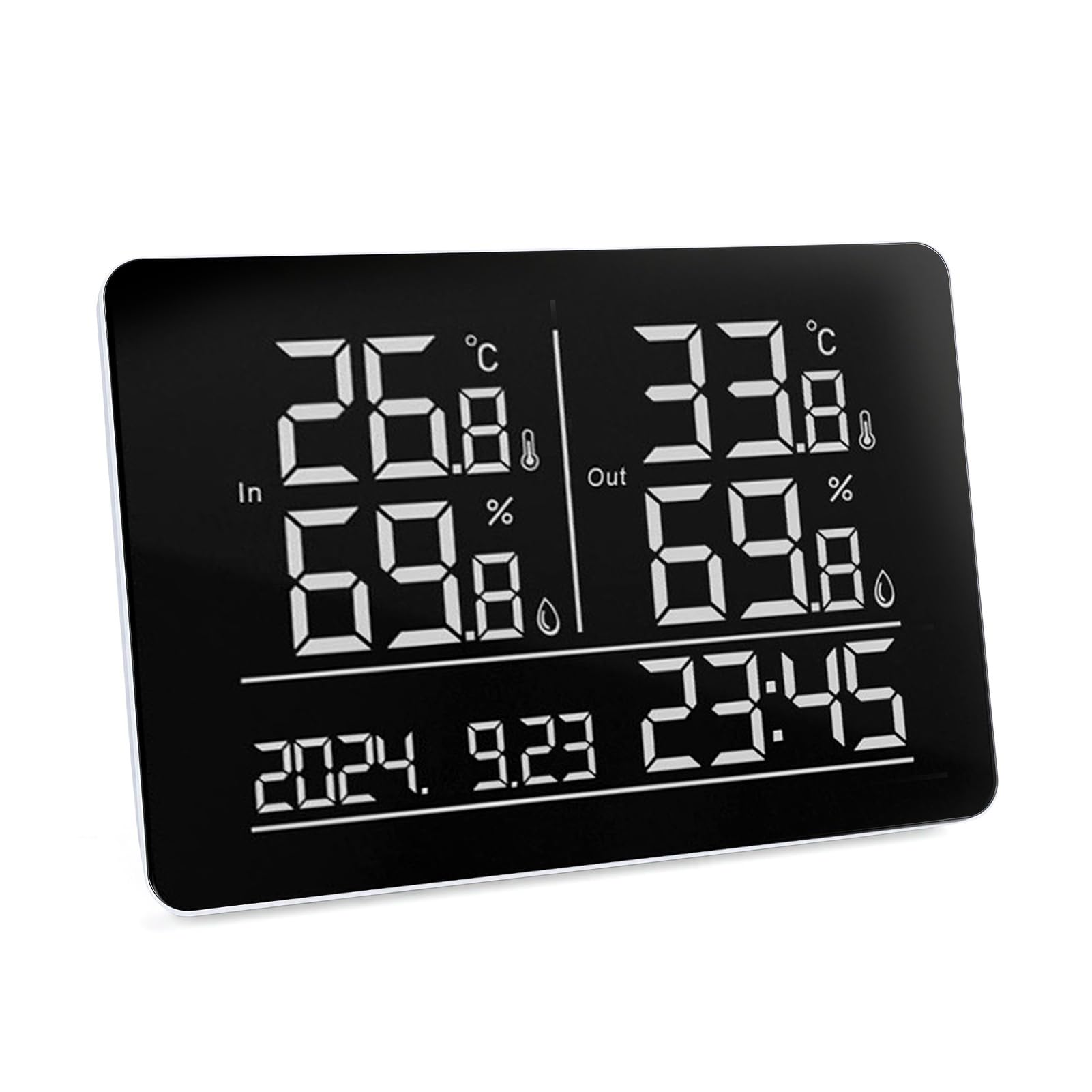 Luocute Termoigrometro Wireless per Interni Ed Esterni | Monitor dell'umidità della temperatura, avvisi di portata di 500 piedi, alimentazione USB, per , garage, ufficio domestico