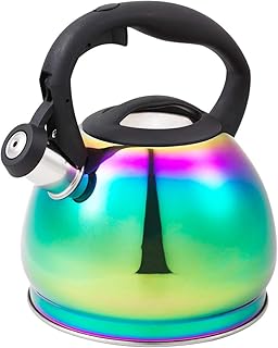 HausRoland Whistling Tea Kettle 3.2 Quart Stainless Steel Stove Top Induction Modern Kettle Teapot (GS-04048-A-730G, Rainbow)