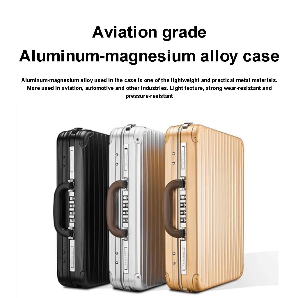 Aluminium-Aktentasche für Herren, Business-Laptop-Tasche, medizinische Tasche, Instrumente und Ausrüstung, Werkzeugkoffer mit Schultergurt