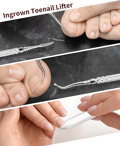 Miniatura 5 de WONSIM Cortaúñas para personas mayores, uñas gruesas, cabeza en ángulo, ergonómica, con apertura de mandíbula ancha, cortador de uñas resistente sin