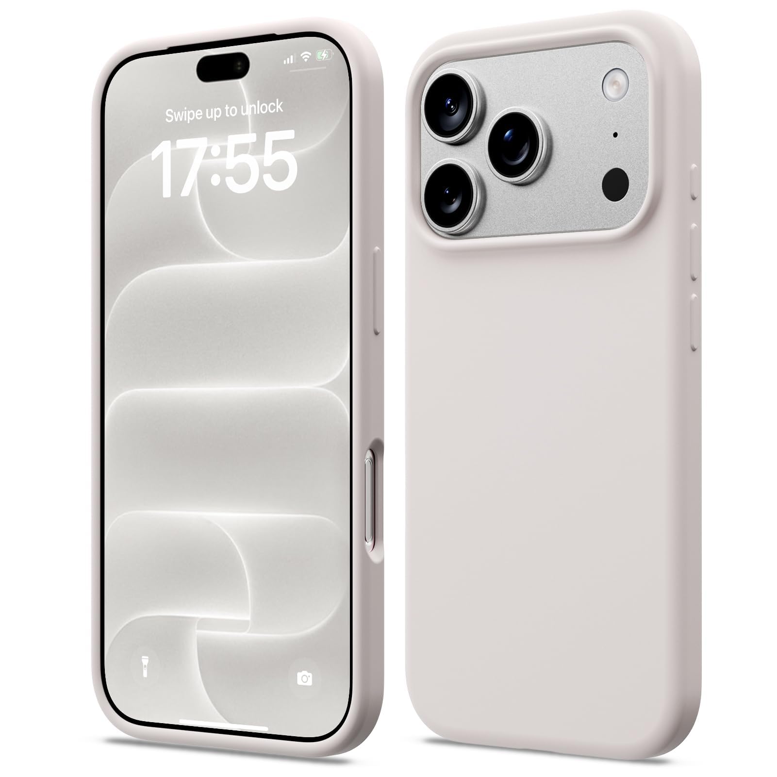 ACRONIX Cover Silicone per iPhone 18 Pro/17 Pro Sottile,Grigio Pietra | Silicone Liquido Premium, Leggera,Tocco Morbido, Custodia Protettiva Antiurto, Resistente ai Graffi