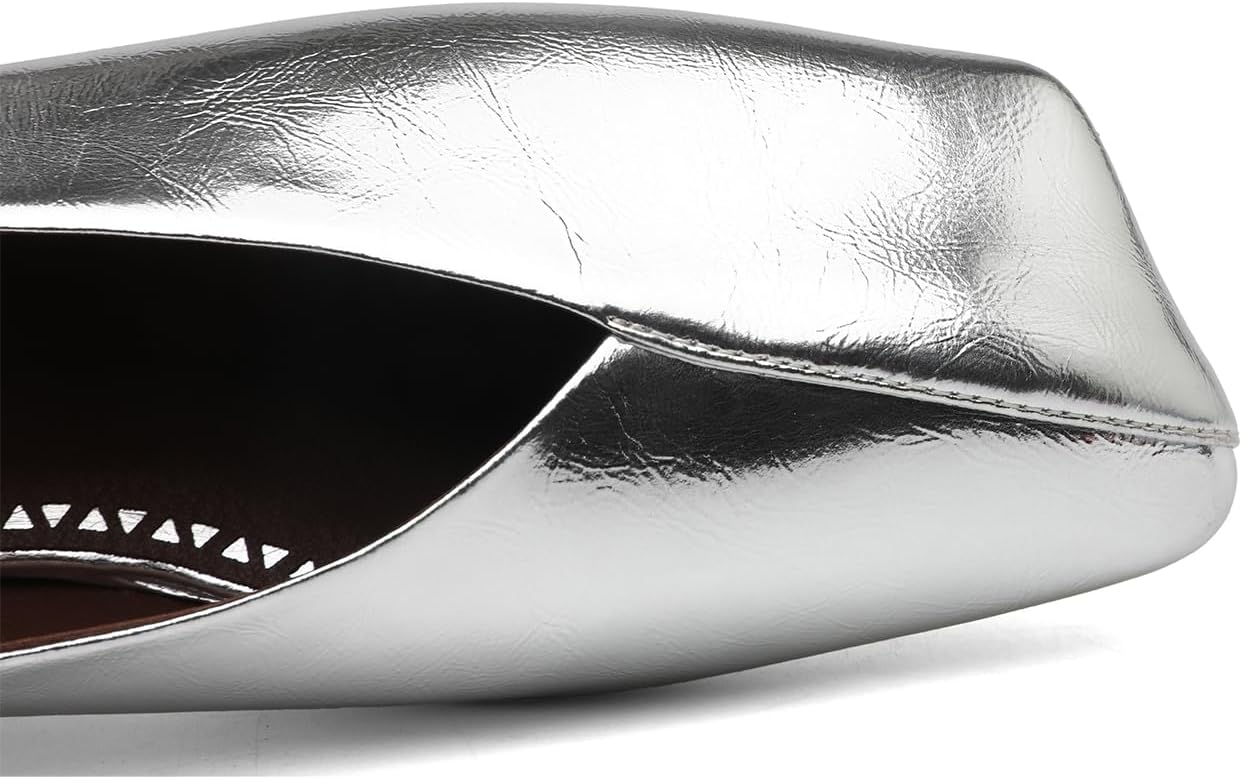 Women's Ballet Flats Closed Square Toe Slip On Flats Comfortable Dressy Casual Work Office Shoes - Image 3