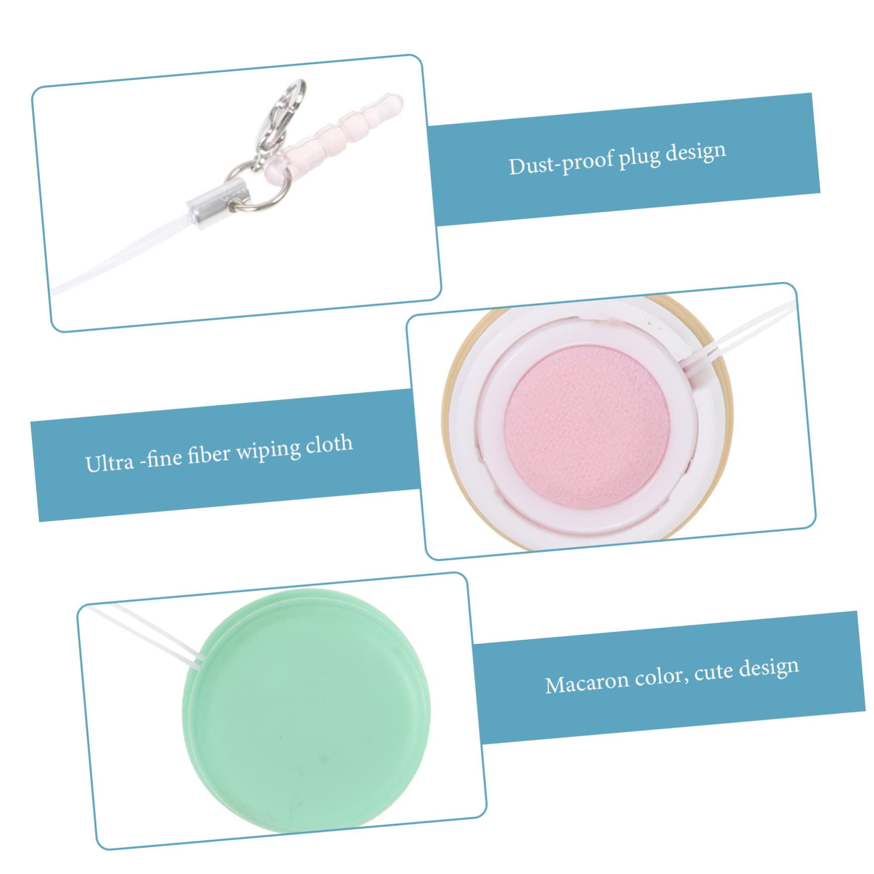 Mikikit 40pezzi Salviettine Pulenti Per Schermi Smartphone Macaron Con Laccetto Pulisci Facile Lint Per