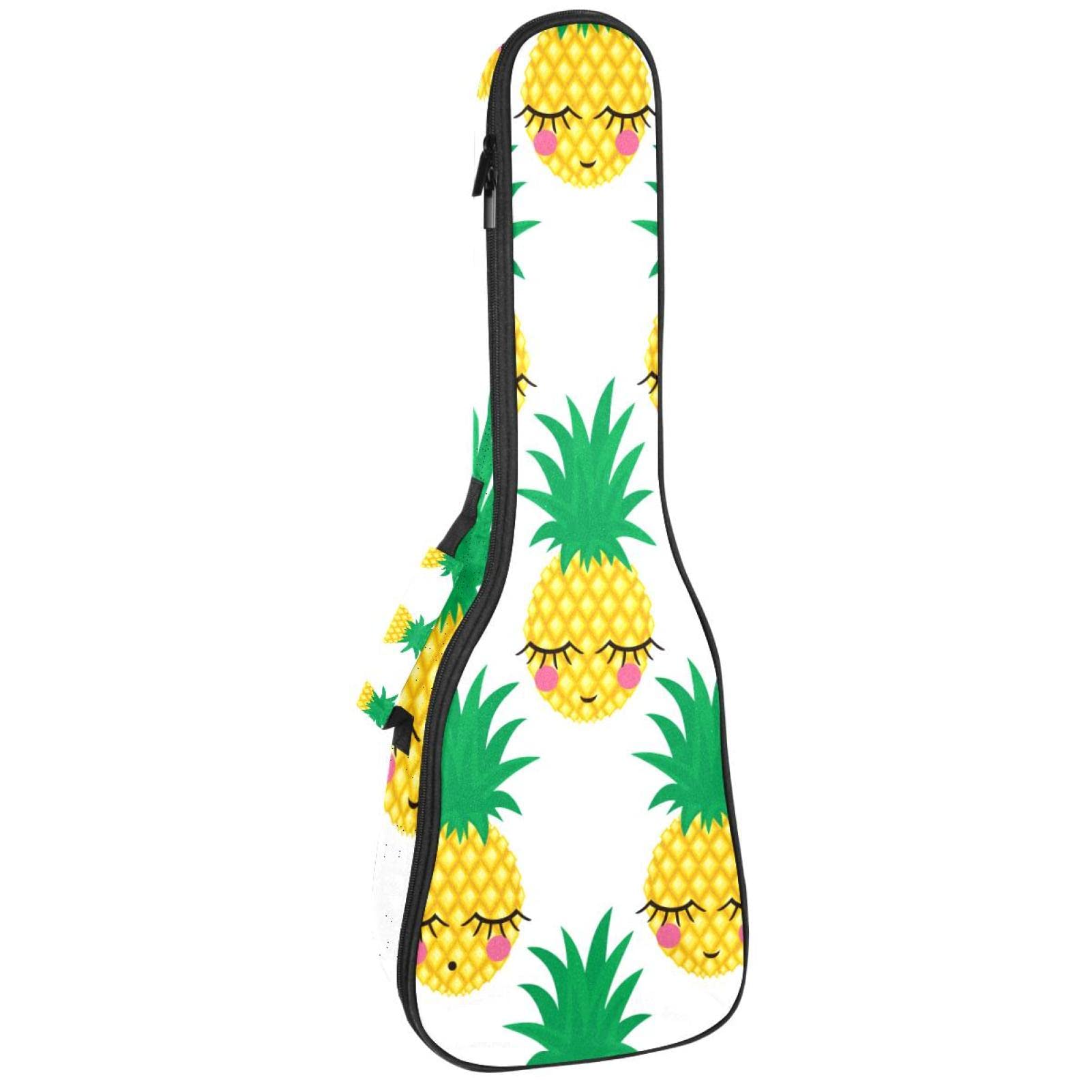 Housse pour ukulélé soprano timide ananas pour ukulélé ténor avec sangles réglables et sac rembourré étanche