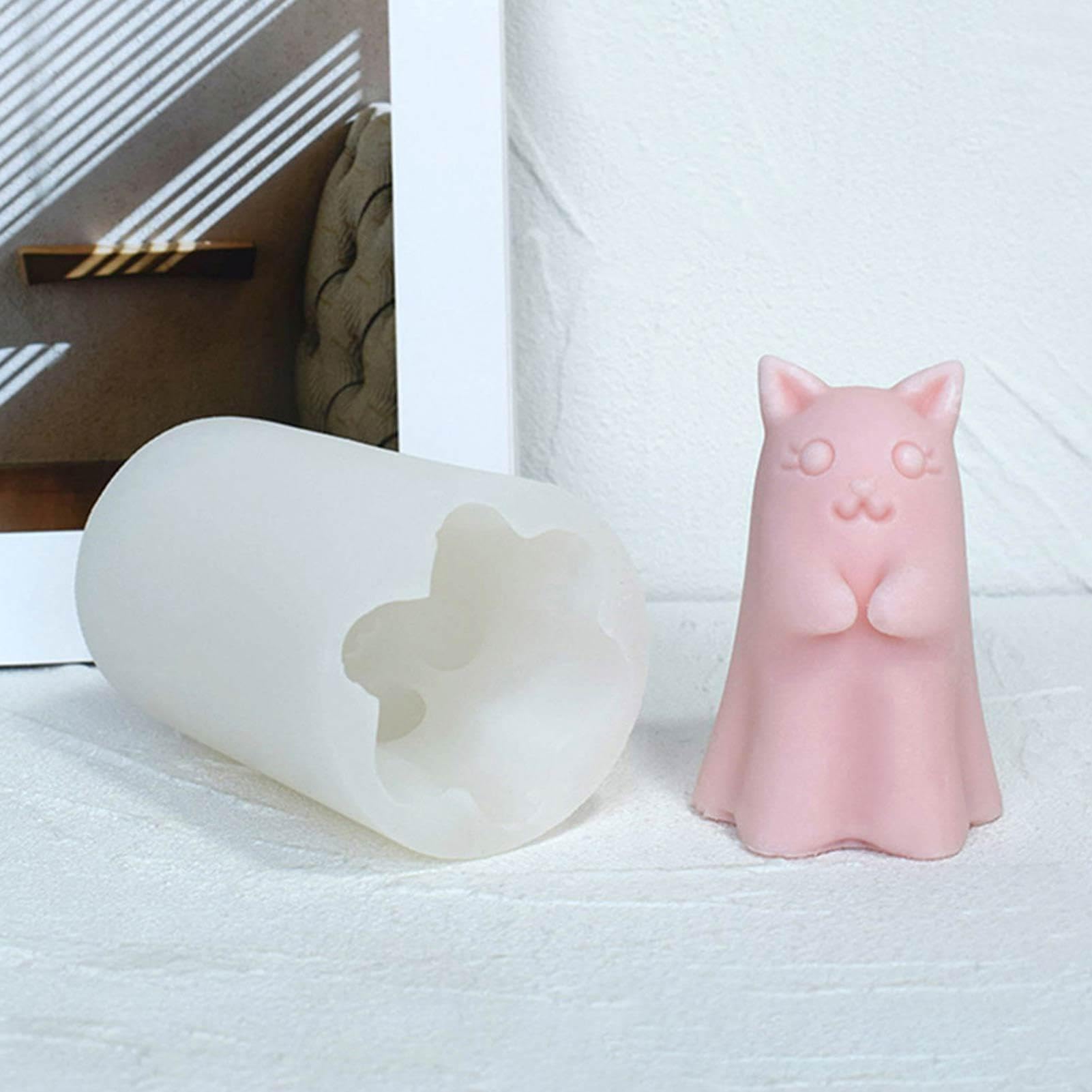 Moule En Silicone Pour Bougie Fantôme D'halloween, Bricolage, Chat Efayant, Chien, Décor, Citrouille, Cire Artisanale, Résine, Décoration De Fête à Domicile