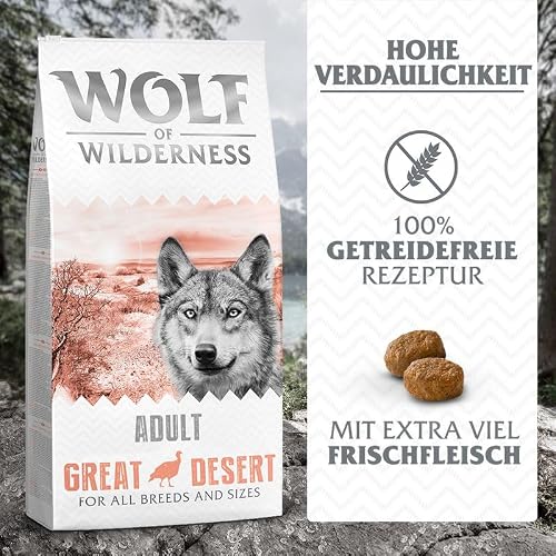 Wolf of Wilderness Hundefutter Adult Great Desert mit Pute, 12 kg