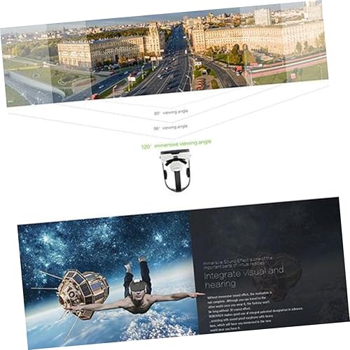 Miniatura 6 de OSALADI 2pcs 120 3D Vr Virtual Reality Goggles Virtual Reality Headset Vr Headset White Glasses