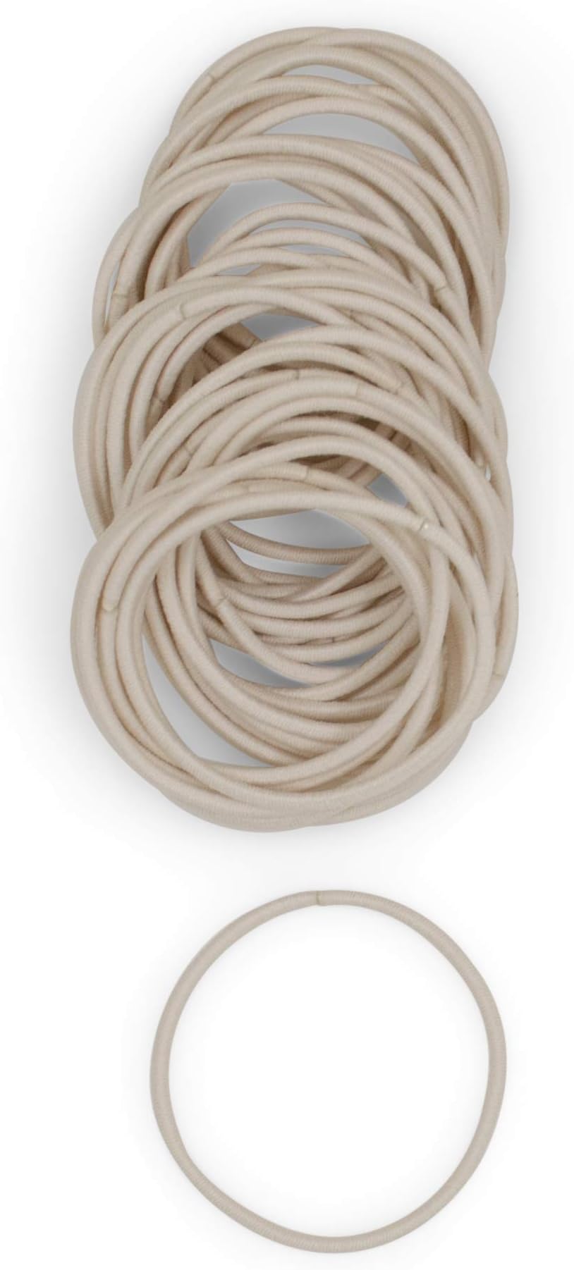 Heliums Thin Hair Elastics - Light Blonde - 2mm Ties for Thin Hair, 1.75 Inch, Medium Hold No Damage Ponytail Holders - 40 Count