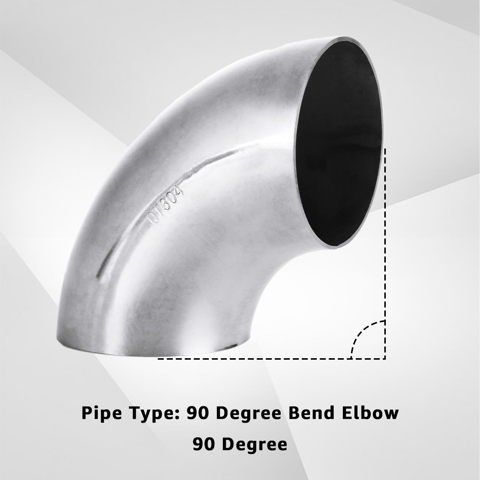 Tubo De Escape Codo 90° Acero Inoxidable 1.5" - 4" De Longitud