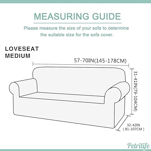 Miniatura 6 de Petrilife Funda impermeable de alta elasticidad para sofá biplaza, súper suave, lavable, protector de muebles para perros, gatos y mascotas (M,