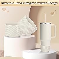 Vista 12 de WUQID Heart Shaped Texture Silicone Boot Compatible with Stanle Quencher H2.0 IceFlow Flip 20oz 30oz 40oz,Hydroo Flask 12-24oz