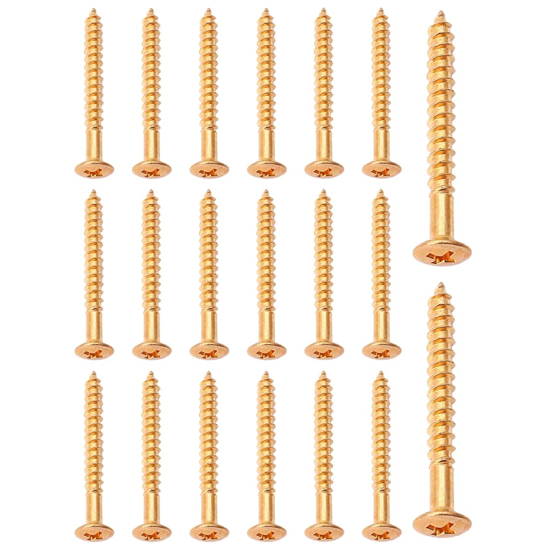 RuiJOTWAT 20X Chrome Guitar Neck Plate Mounting Screws Neckplate For Fender Strat Tele American Standard/Deluxe Guitars Gold