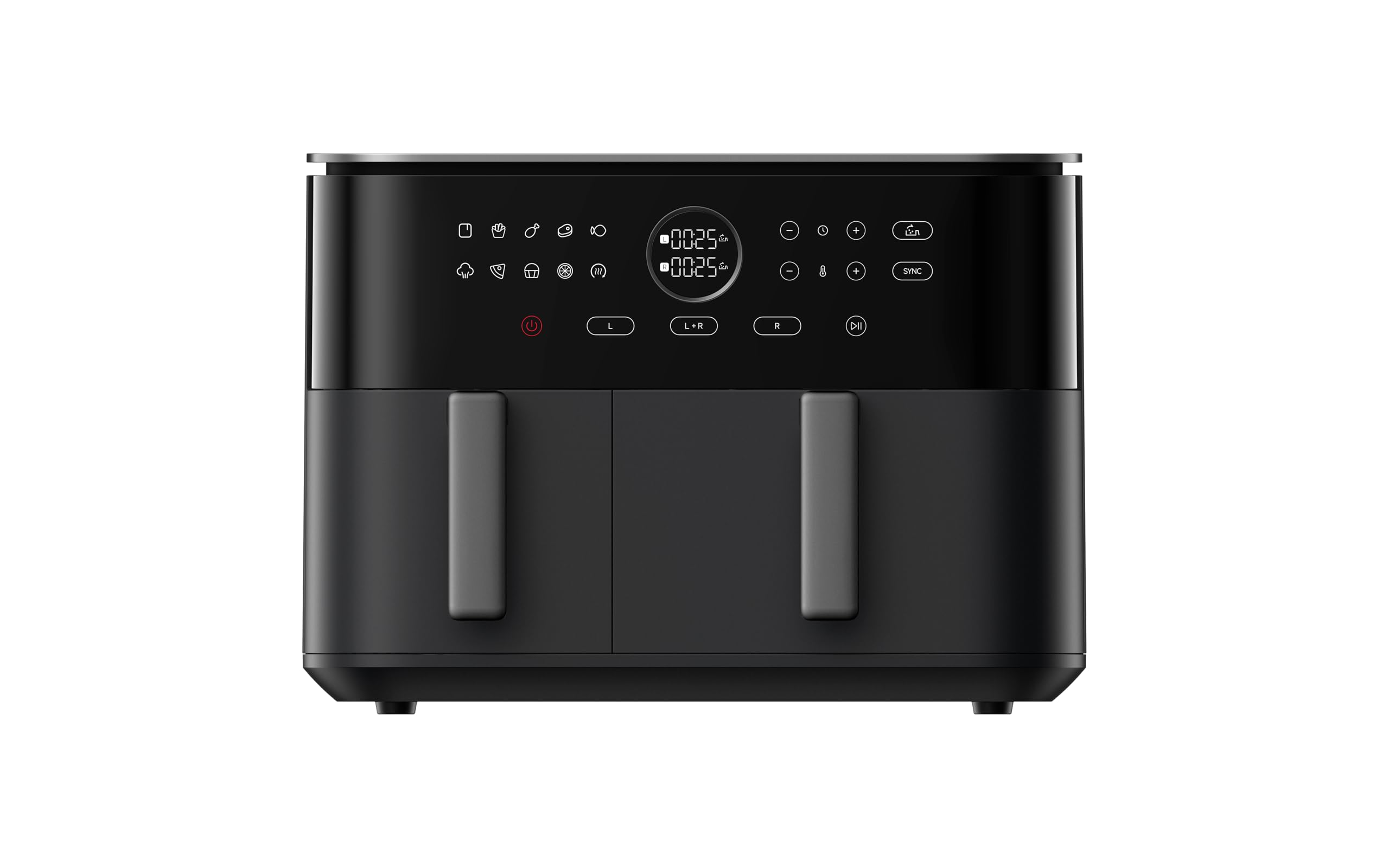 Xiaomi Dual Zone Air Fryer da 10 l, 2 scomparti da 3,5 l e 6,5 l, 230 °C, funzione SYNC, 9 modalità, 2700 W, basso contenuto di grassi, funzionamento touch, lavabile in lavastoviglie, colore: nero