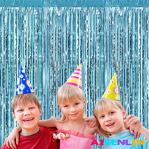 Cortina Metalizada Azul Claro 4 Pack 3.2ft x 8.2ft miniatura 5