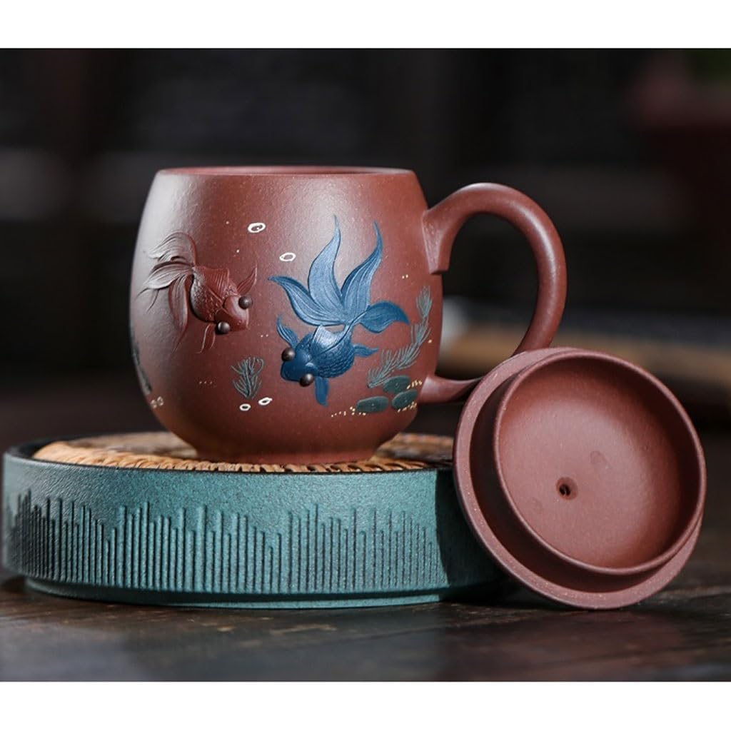 Matcha Cups Office Tea Cup Purple Sand Cup Tea Cup Teapot 480ML Chiński zestaw do herbaty Zestaw do herbaty Kubek z zaparzaczem do herbaty