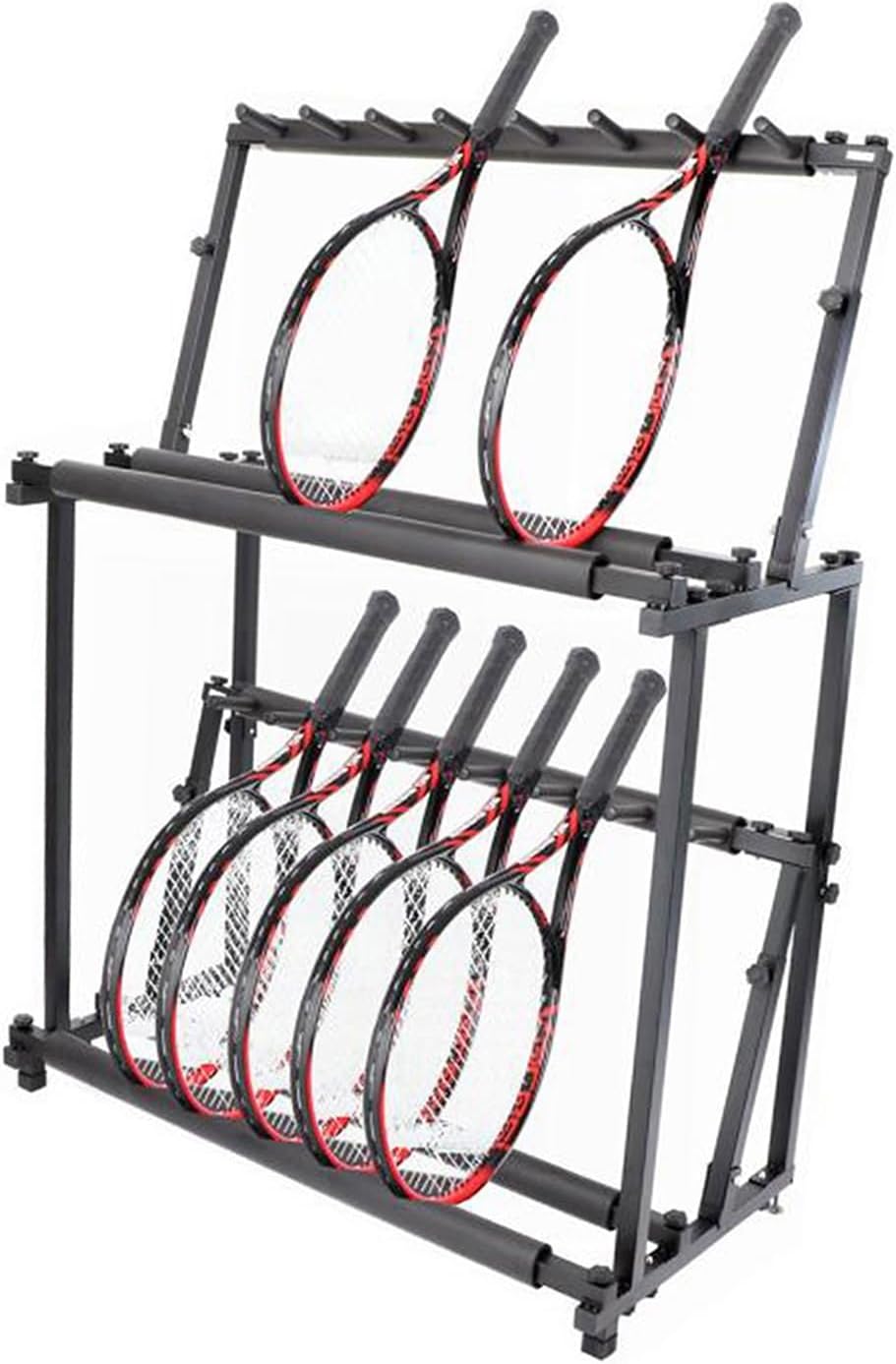 Foldable Tennis Racquet Storage Rack,Floor Standing Sports Equipment Cart,Badminton Racket Storage Rack,for School Gym Training Ground