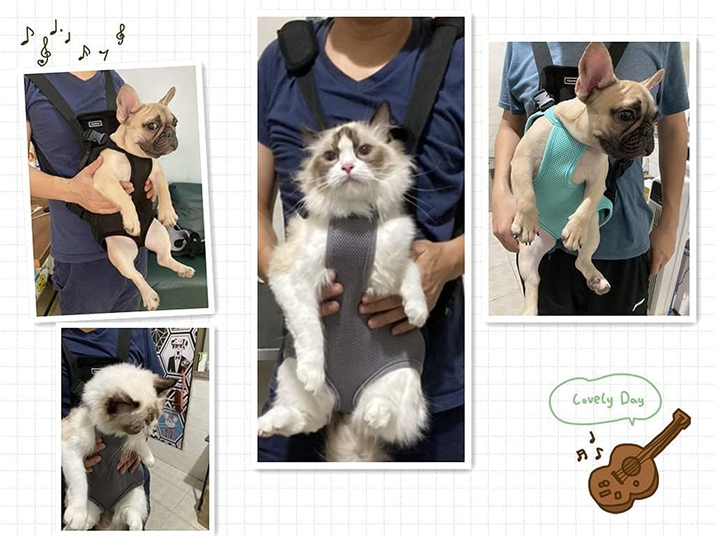 Dog Front Carrier Backpacks for Small Dogs,Puppy Frontpack Carrier for 5-10 lbs,Breathable Mesh Legs Out Easy-Fit for Traveling Hiking Camping (Black)