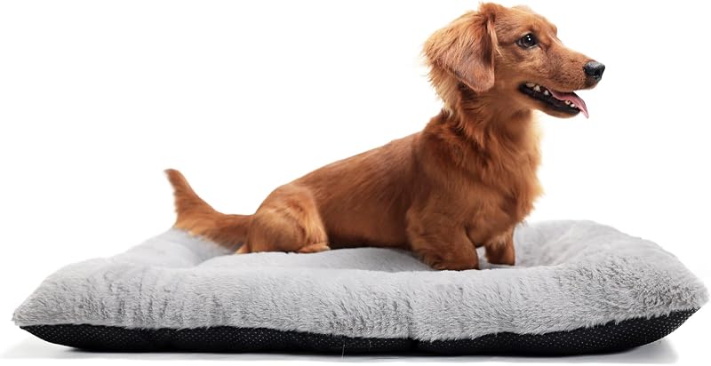 Tapete para Cama de Cães com Pelúcia Macia, Antiderrapante e Lavável à Máquina zihapgpzp, Cinza-claro, 76,2 x 48,26 x 5,08 cm