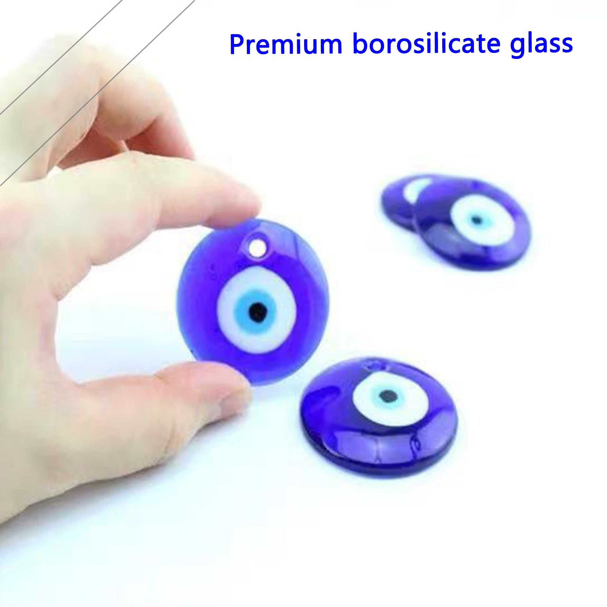 Perles Œil Bleu Nazar Boncugu - Lot De 10 - Protection Contre Le Mauvais Œil - Argenté