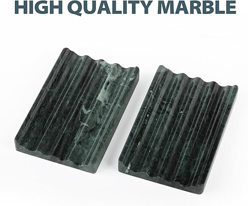 Miniatura 6 de Jabonera de mármol, soporte para jabón para ducha, soporte de jabón de barra verde con diseño de ondas de agua, fácil limpieza para fregadero de