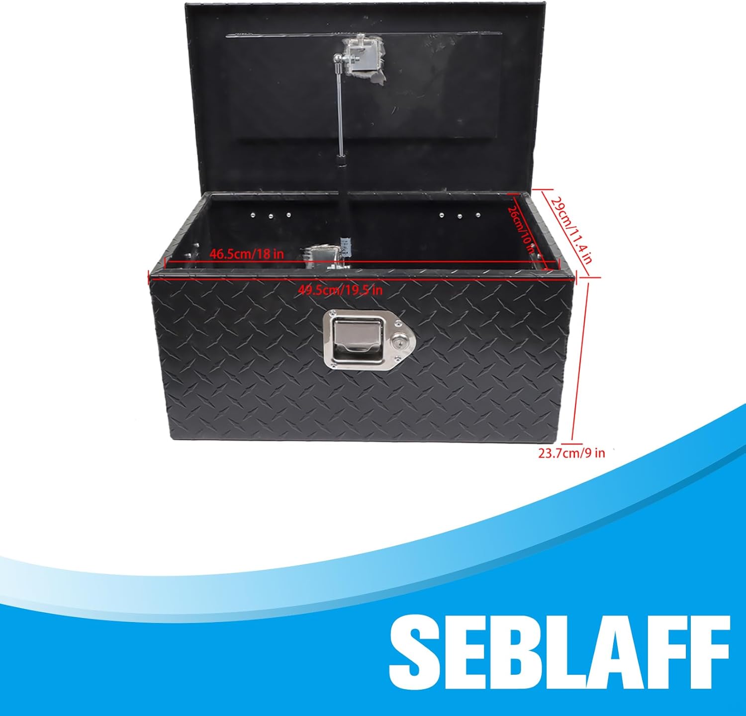 20 Inch Aluminum Tool Box Heavy Duty Trailer Toolbox Replacement for Pick Up Truck Bed ATV RV Trailer