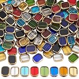 Perline rettangolari in 8 colore:I nostri prodotti sono disponibili in 8 colori:Marrone cocco, CHIsaro, firebrick, verde, oro, cielo blu profondo, blu, e nero. Ricco, vibrante, e vivido, queste tonalità possiedono un fascino vintage, il che li rende ideali per i tuoi progetti fai da te a tema retrò