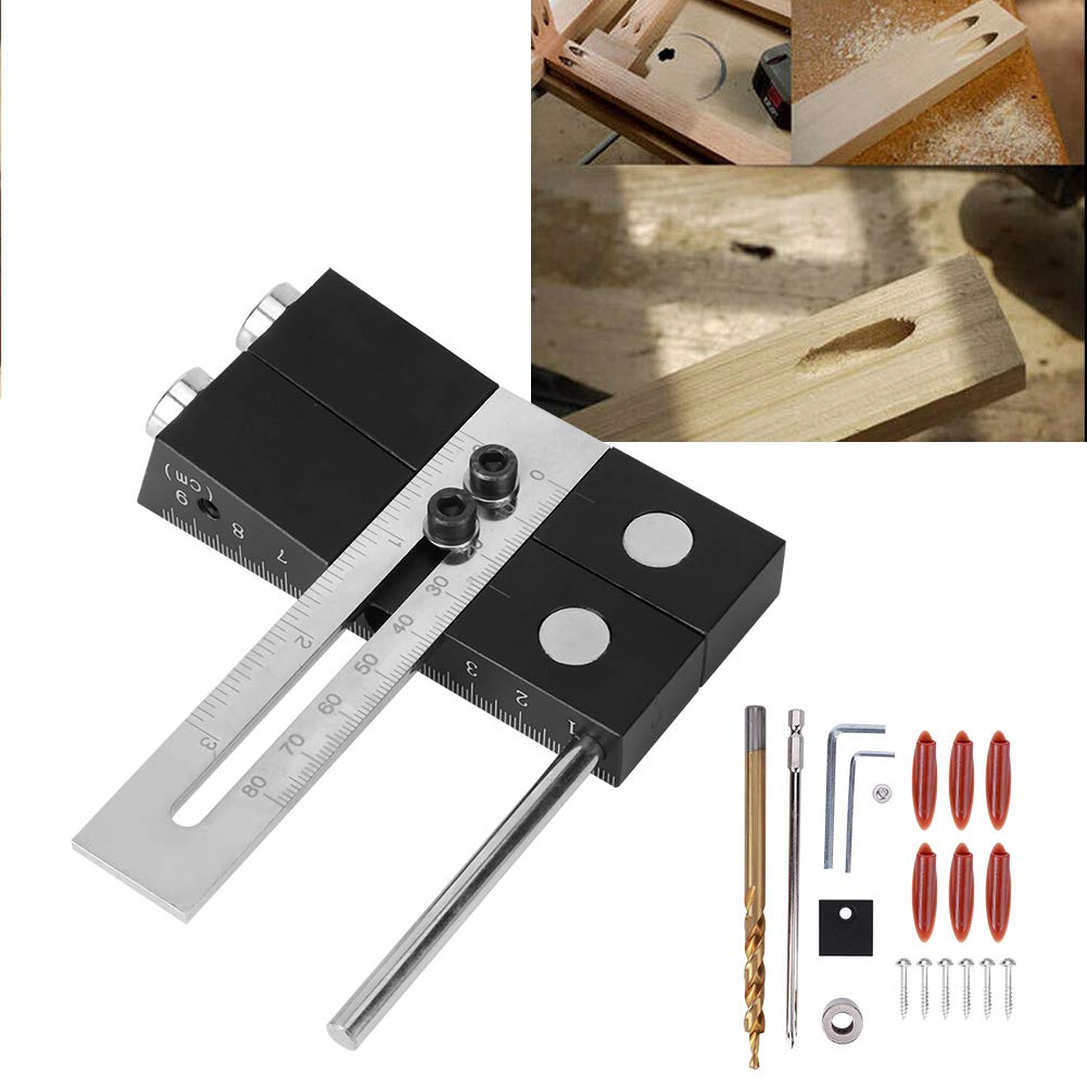 Regulowany lokalizator dziurkacza z podwójnym otworem Pozycjoner do wiercenia ze stopu aluminium Narzędzie do znakowania Prowadnica do wiertła Sprzęt do otworów System kieszeni jigowych Nadaje się do