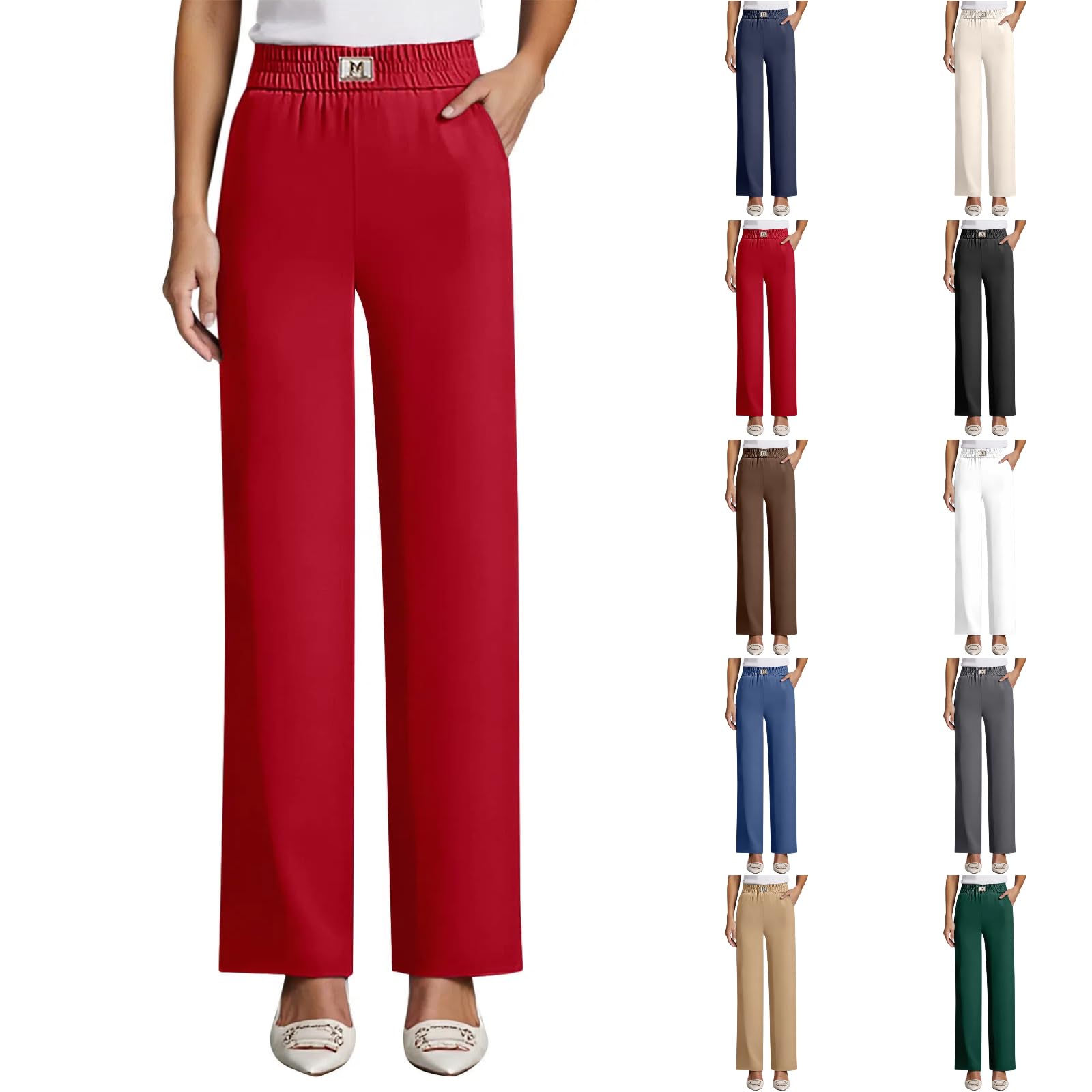 Linebalm Pants Pulisa Heracomfy Glamorease - Drape High Rise Pull-On Stretch Pants Breathable for Senior Women