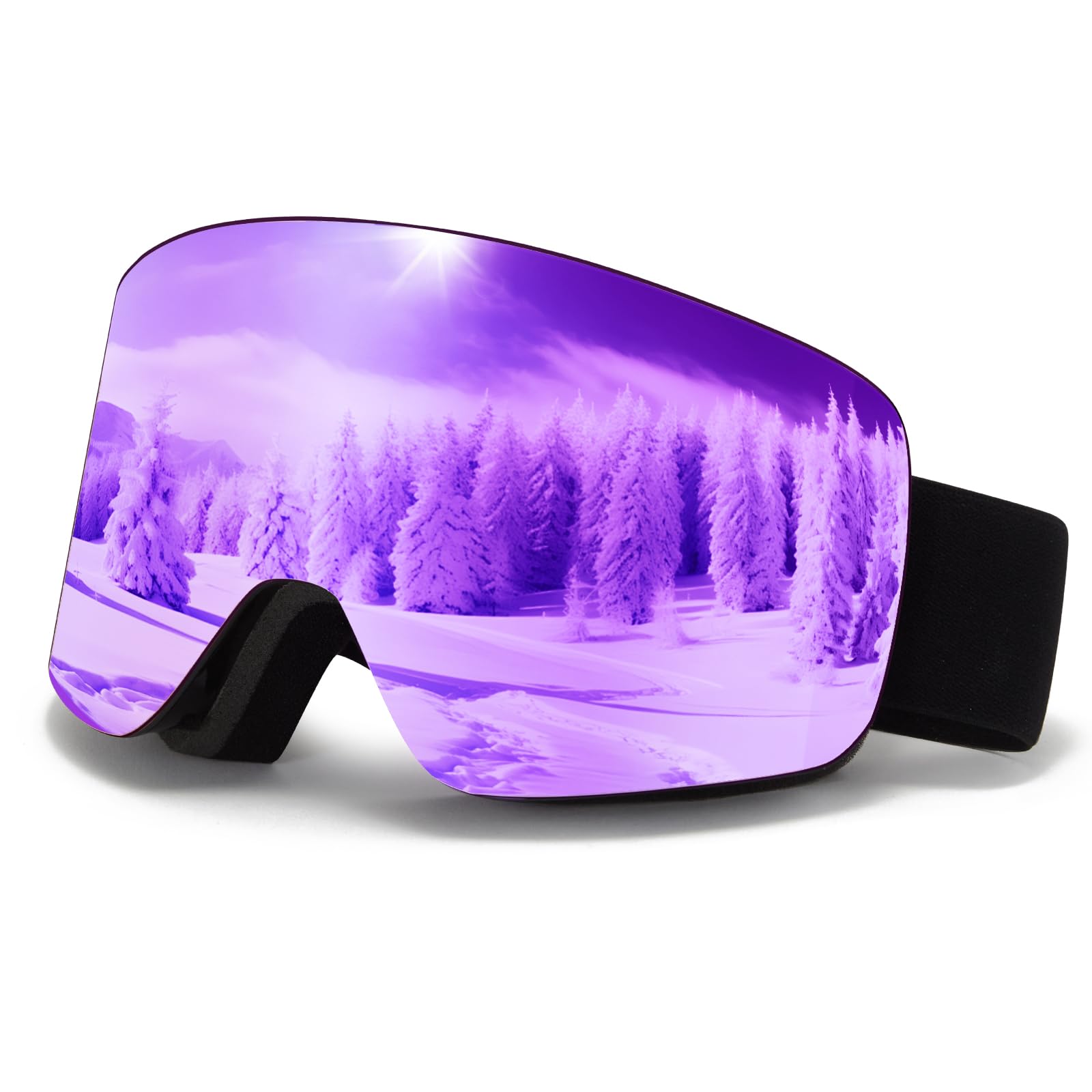 Masque de Ski,YH227 OTG Ajustables Lunette de Ski,Masque Lunettes de Ski pour Hommes Femmes Jeunes,Anti-UV Anti-Buée Lunettes de Snowboard