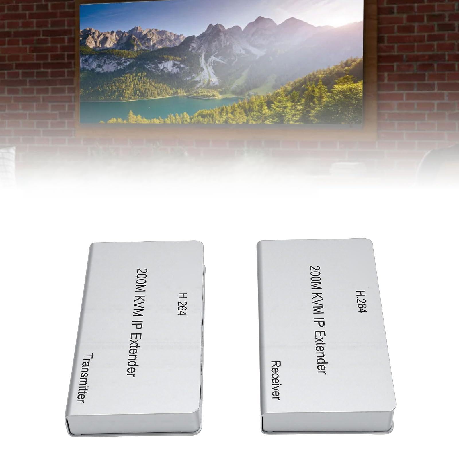 LICAEVEY Rallonge USB KVM HD, Transmet les Signaux HDMI DVI jusqu'à 200 M sur un Câble Cat6 Cat7 avec 3 Ports USB, Télécommande IR, pour PC, écran HDTV, Lecteur DVD (Prise UE)
