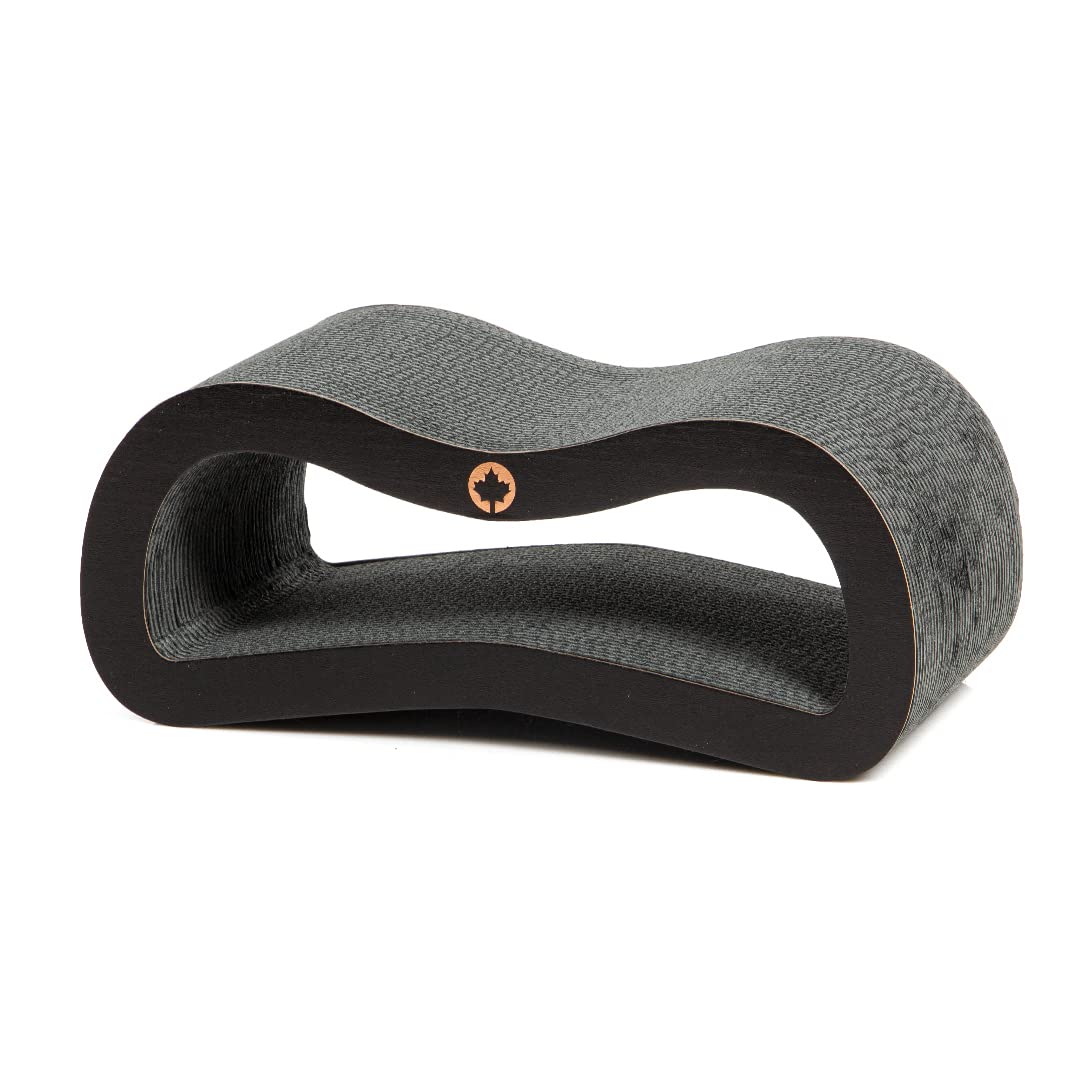 CanadianCat Company | Premium Kratzbrett/Kratzlounge für Katzen Spar-Set Orbit + Satellite, Kratzpappe/Katze Kratzbrett, Wellpappe & Katzenminze, Small, Black Edition
