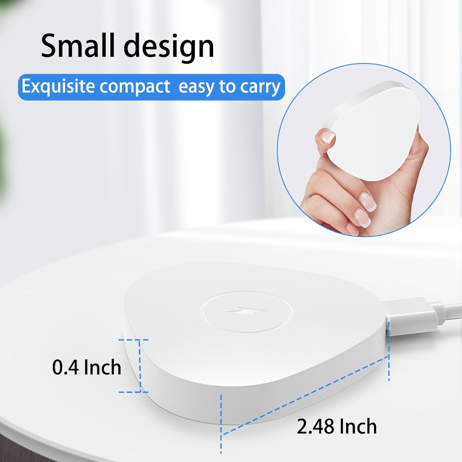 Wireless Charger Compatible with Sonos Roam Gen 2nd/1st, Magnetic Charging Base, Power up Charging Dock for Portable Bluetooth Speaker for Sonos Roam SL(White) - Image 6