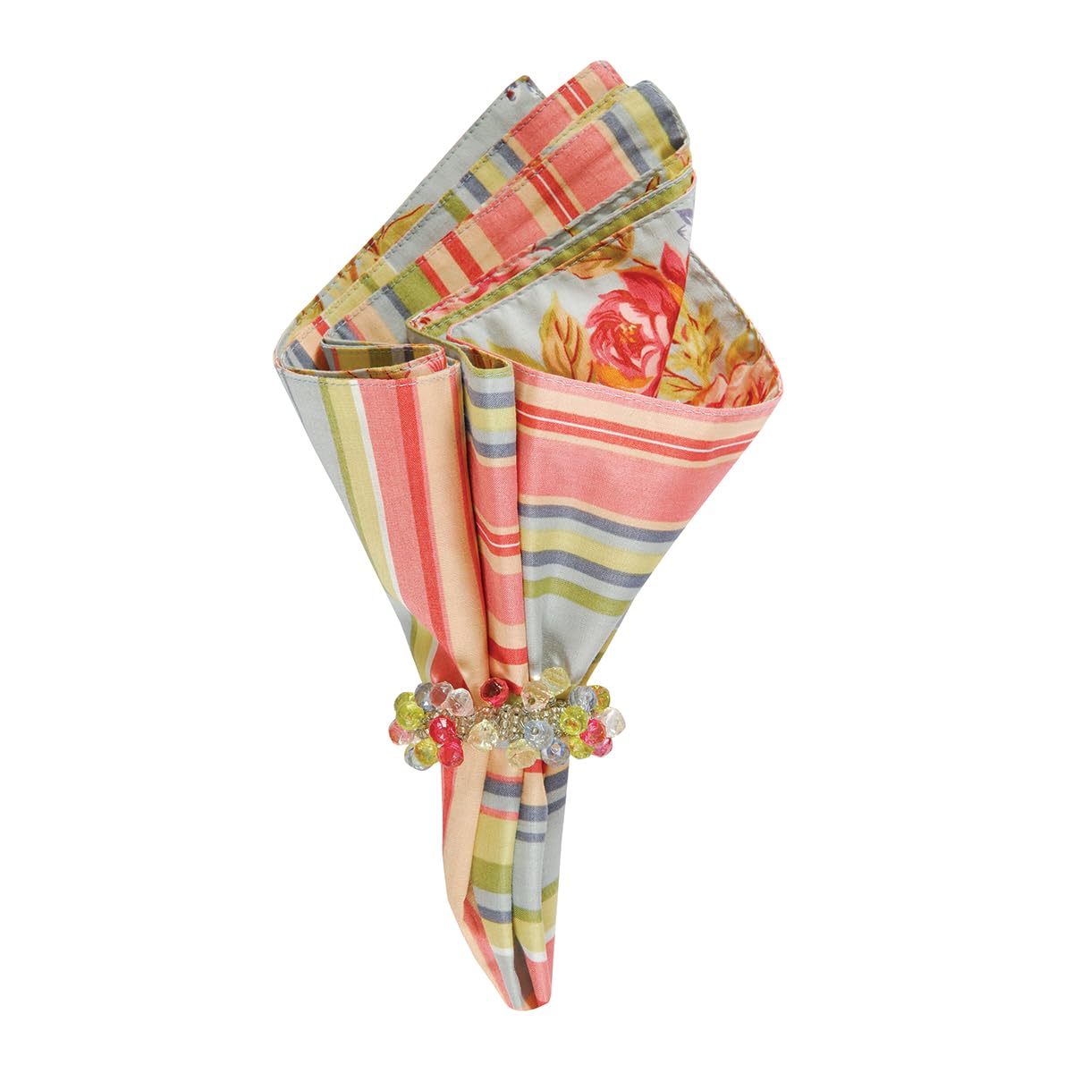 Amazon.co.jp: クララの青ローズコットンリバーシブルナプキンのセット